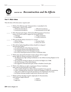 Chapter 12 Test Form a