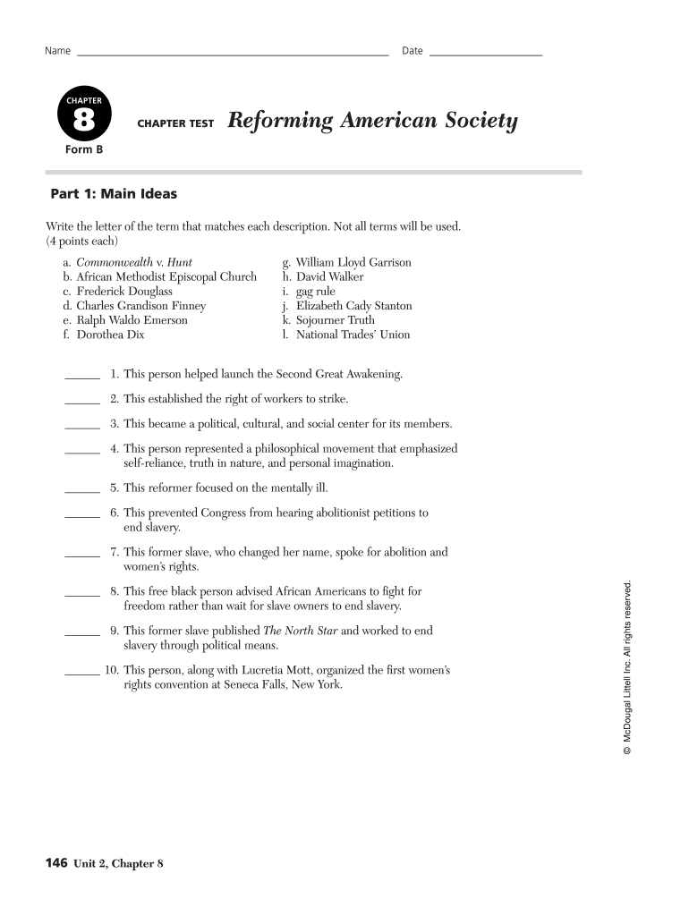 Chapter 8 Chapter Test Form a