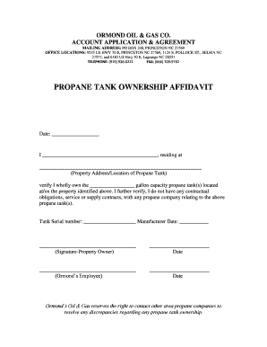 Propane Tank Ownership Form