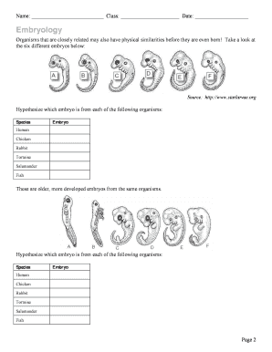 Starlarvae Org Embryology Answer Key  Form