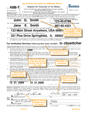 How to Fill Out Form 4506 T for PERSONAL Returns