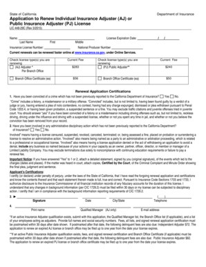  State of California Department of Insurance Application to  Insurance Ca 2015-2024