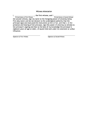 Witness Attestation Sample  Form