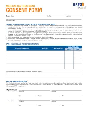 MEDICATIONTREATMENT CONSENT FORM Grps