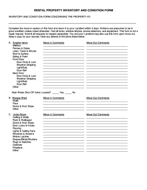 Inventory and Condition Form PDF