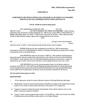 Agreement between Jeweller and BISdocx Bis Org  Form