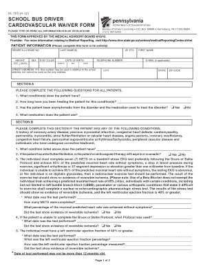 School Bus Driver Diabetes Waiver Form