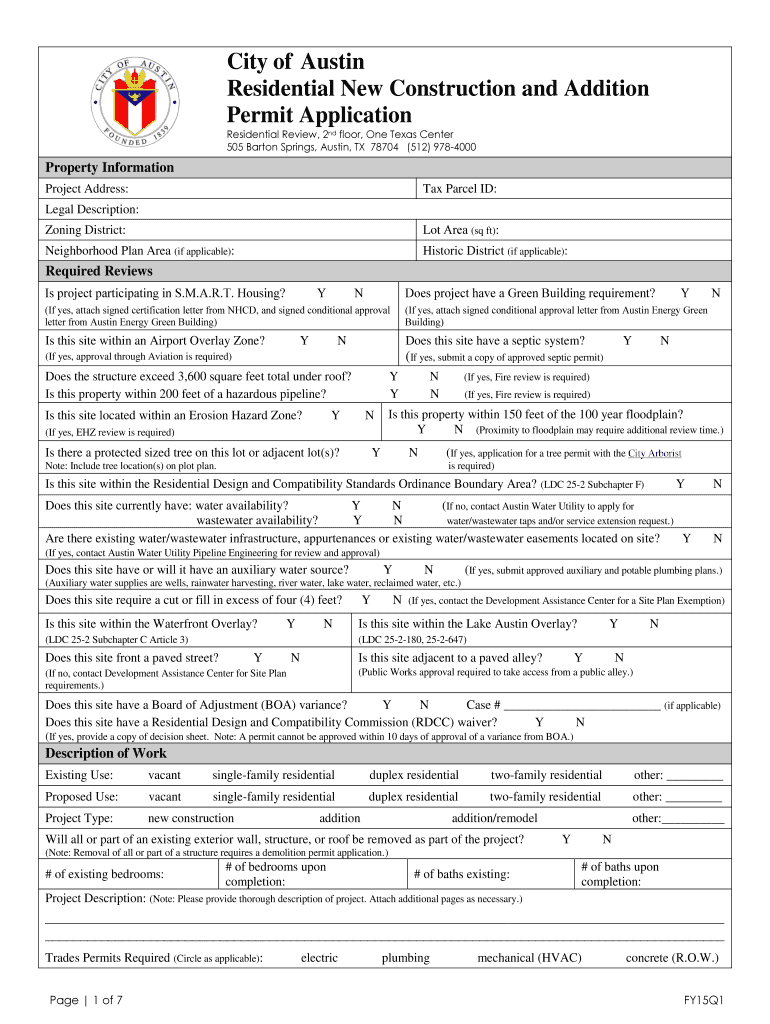 Construction and Addition  Form