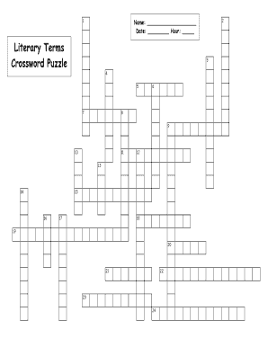 25 Literary Terms Crossword Puzzle Answer Key  Form