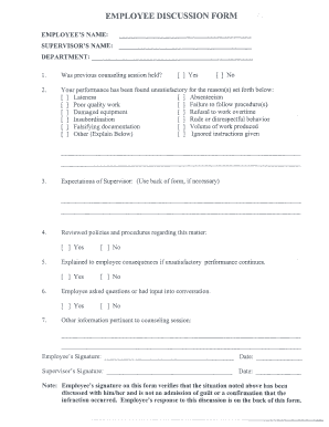 Employee Discussion Form
