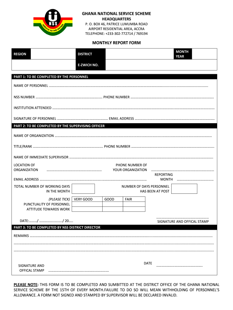 Nss Dashboard  Form