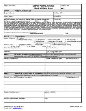 Cathay Pacific Medical Form