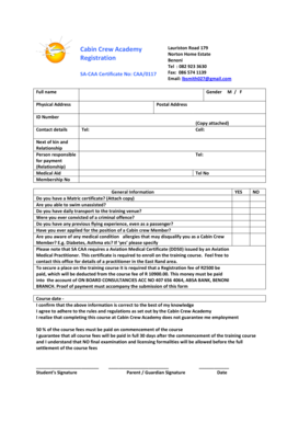 Cabin Crew Admin Form