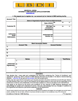 Lbdi Online Banking  Form