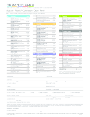 Rodan and Fields Order Form