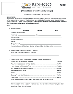 RUC M Rongo University College  Form