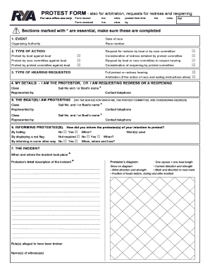 Rya Protest Form