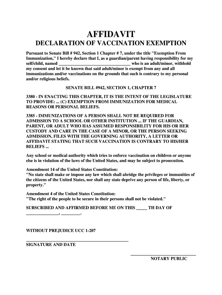 Get and Sign Vaccination Exemption Forms Printable 