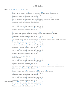 Let it Be Ukulele Chords  Form