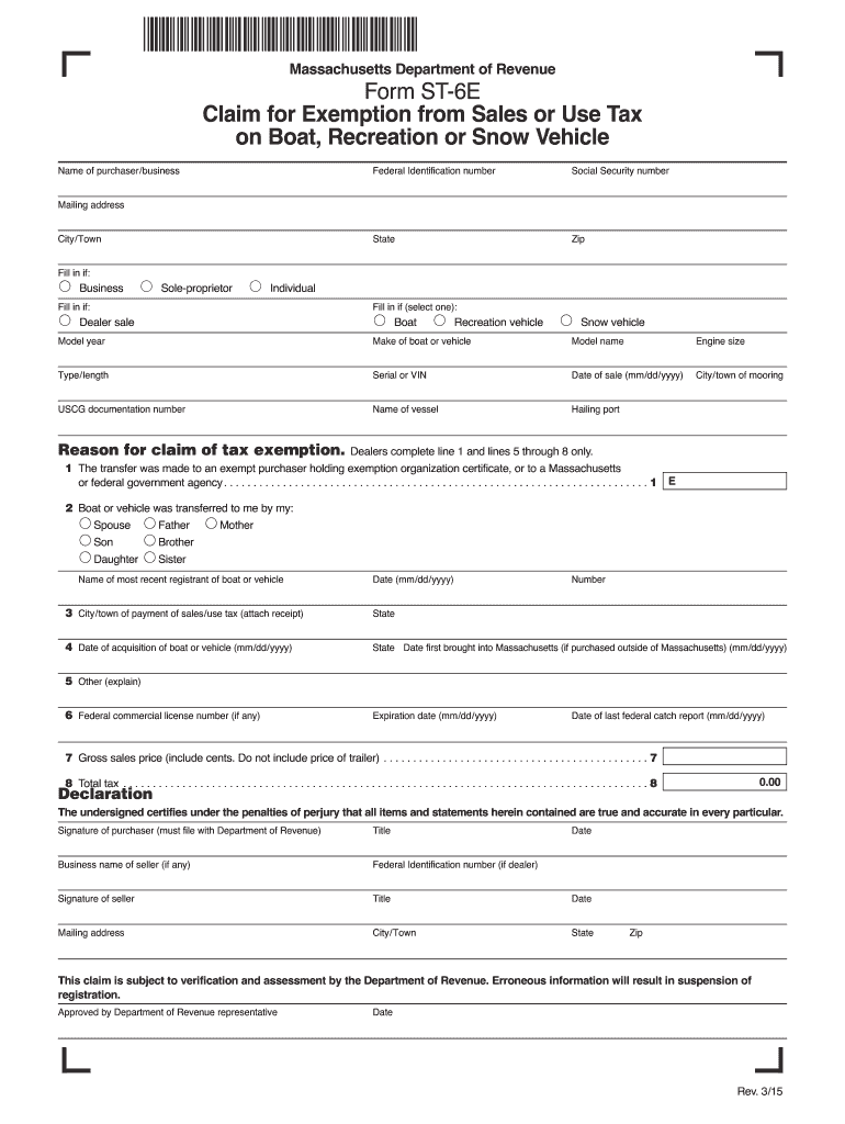  Filling Out Massachusetts Tax Form St 6e 2015-2024