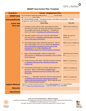 SMART Goal Action Plan Template GPS LifePlan  Form