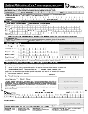 Customer Maintenance Form