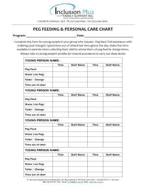 Peg Feed Chart  Form