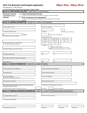 Kwik Trip Application Form