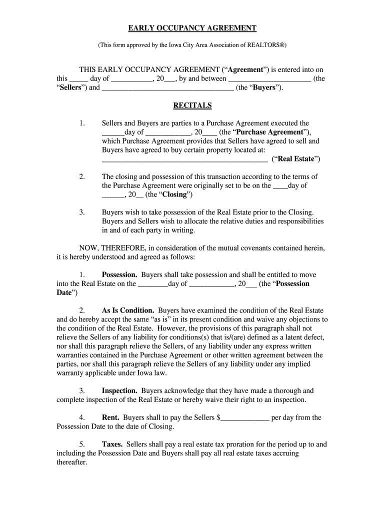  EARLY OCCUPANCY AGREEMENT Skn Axiscom 2011-2024