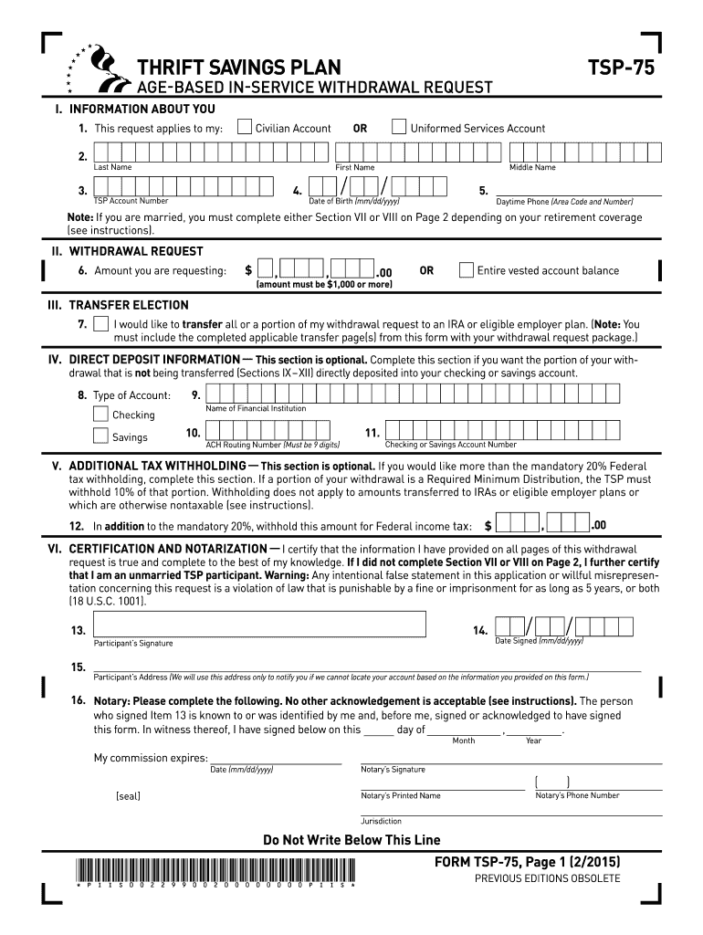 Get and Sign Tsp 75 2015-2022 Form