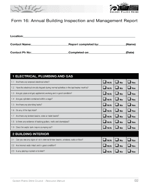 Form 16 Annual Building Inspection and Management Report