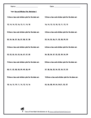 Box and Whisker Plot Worksheet 1 Answer Key  Form