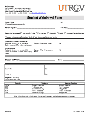  Withdrawal Form Utrgv 2015