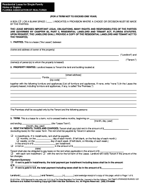 Residential Lease for Single Family Home or Duplex FLORIDA Flagency  Form