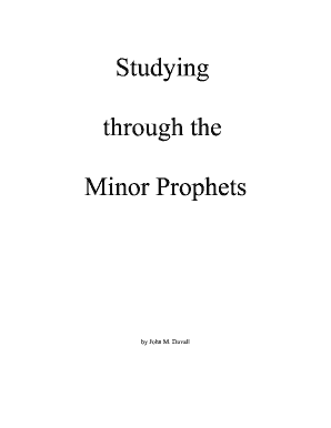 Minor Prophets Bible Study PDF  Form