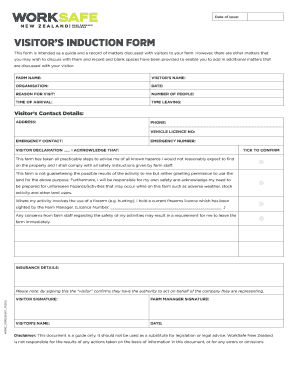 Visitor Induction Template  Form