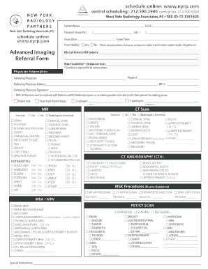 Advanced Imaging Referral Form Nyrpcom