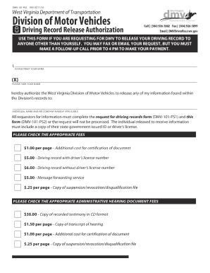 DMV 101 PS2 REV 215 Division of Motor Vehicles Transportation Wv  Form