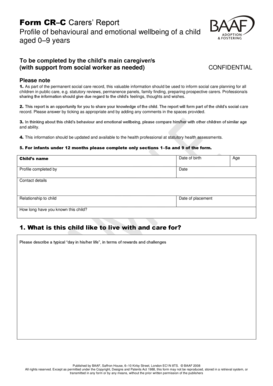 Form CR C Carers Report the Moray Council Moray Gov