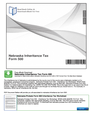 Nebraska Inheritance Tax Worksheet Form 500