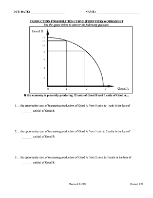 Production Possibilities Curve Frontier Worksheet Answer Key  Form