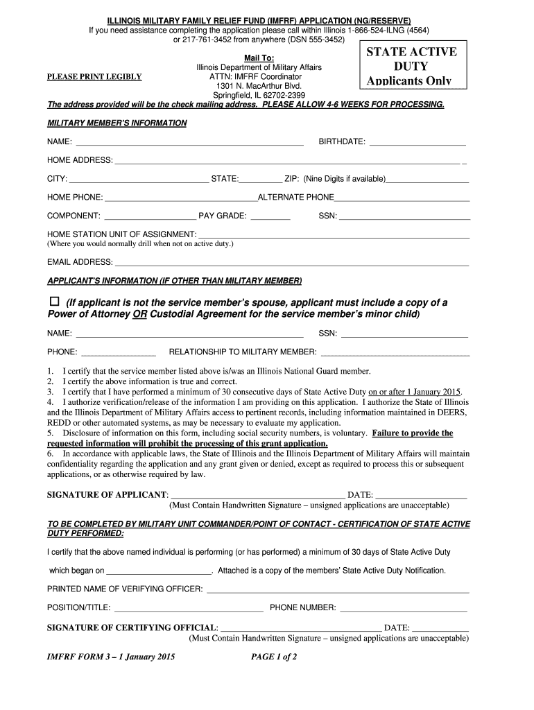 IMFRF Application Form 3 Dated 1 Dec 14 State Active Duty Onlydocx