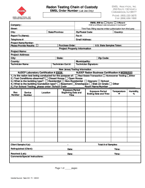 Emsl Coc Forms