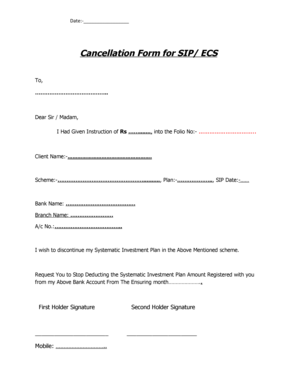 Ecs Cancellation Letter Format in Word