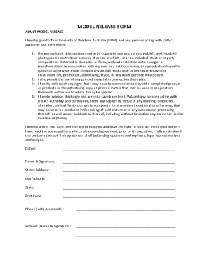 Model Release Form Australia