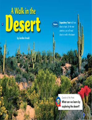 A Walk in the Desert Reading Street PDF  Form