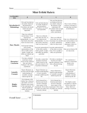 Tri Fold Rubric PDF  Form