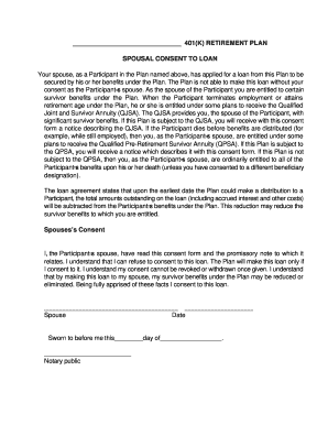 401k Loan Spousal Consent  Form