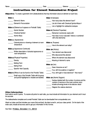 Dodecahedron Project Template  Form