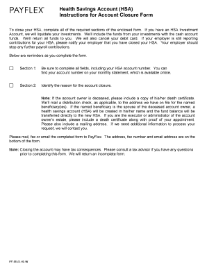 Close Payflex Account  Form